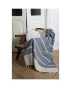 Marineblaues Baumwollplaid Liv