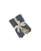 Drap plat gaze de coton Carla bleu orage