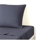 Drap plat gaze de coton Carla bleu orage