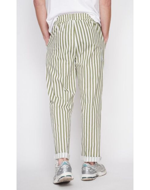 Antoine khakifarbene Hose aus 100% Leinen