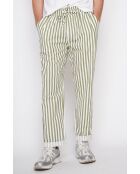 Antoine khakifarbene Hose aus 100% Leinen