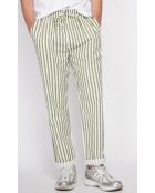 Antoine khakifarbene Hose aus 100% Leinen
