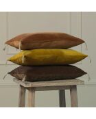 Mosterdgele donau-kussenhoes van katoenfluweel