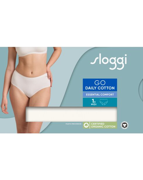 Go Daily Cotton Midi-Slip aus weißer Seide