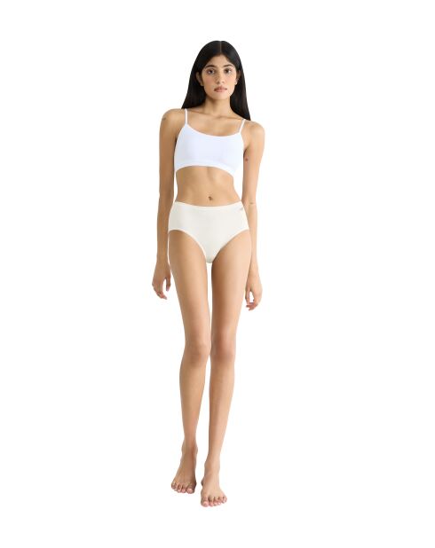 Go Daily Cotton Midi-Slip aus weißer Seide