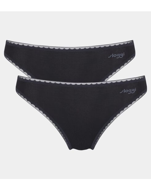 Set di 2 slip neri Go H Tai a taglio alto