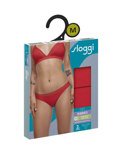 Set di 2 mutandine Go Ribbed H Brazil Campari