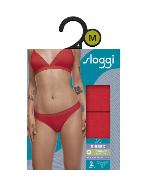 Set di 2 mutandine Go Ribbed H Brazil Campari