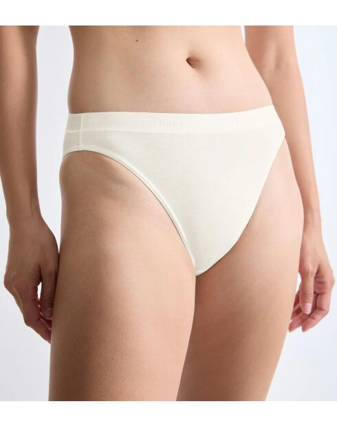 Set di 2 slip scollati Go Casual H High Leg in seta bianca