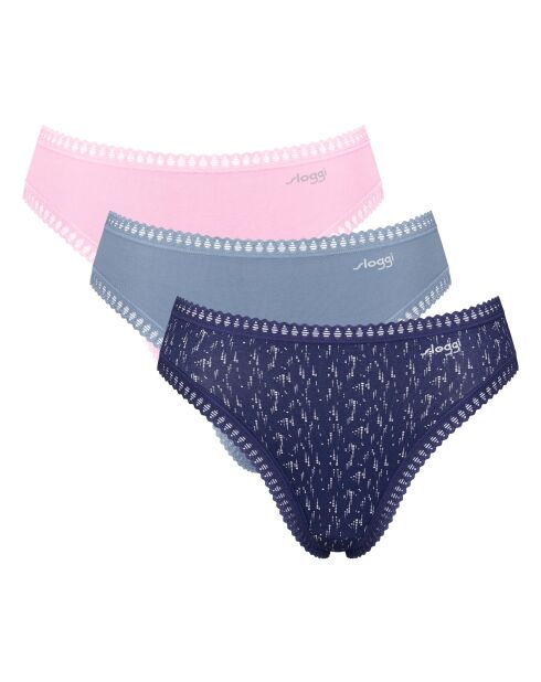 Confezione da 3 mutandine Go Crush High Leg Rosa/Grigio/Navy