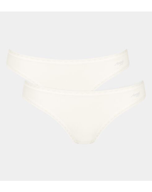Set di 2 mutandine Go Brazil in seta bianca
