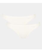 Set di 2 slip a vita bassa Go Mini in seta bianco
