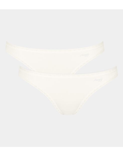 Set di 2 slip a vita bassa Go Mini in seta bianco