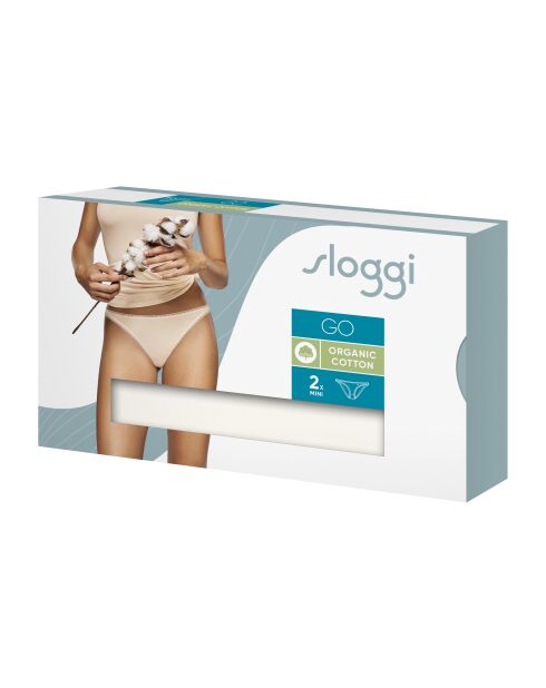 Set di 2 slip a vita bassa Go Mini in seta bianco