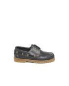 Peter marineblauwe leren bootschoenen