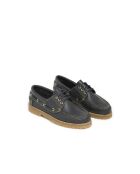 Peter marineblauwe leren bootschoenen