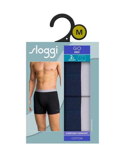 Set van 2 Go Abc 2.0 H marineblauwe lange boxershorts
