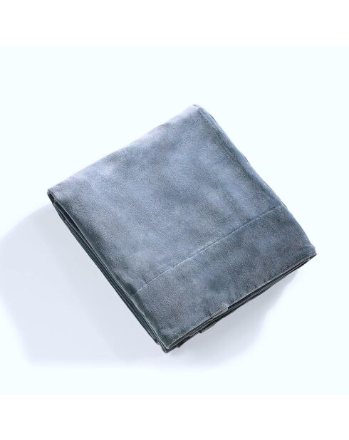 Samtvorhang aus Samt und Baumwolle mit Schlaufe, Sturmblau, 135 x 260 cm