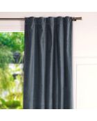 Fluwelen katoenen fluwelen gordijn met lus stormblauw - 135x260 cm