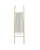 Fouta pareo en coton Bora Bora vert amande/taupe clair - 100x200 cm
