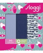 Set di 3 mutandine a gamba alta Go Crush, blu chiaro/blu e bianco
