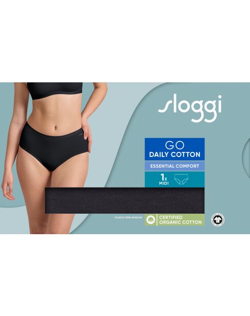 Slip Go Daily Cotton Midi neri