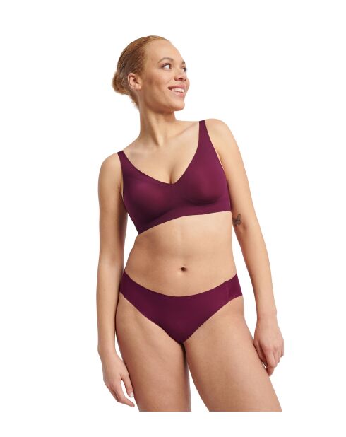 Slip échancré Zero Feel 2.0 High Leg bordeaux