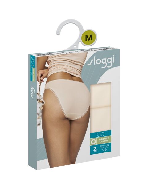 Set di 2 slip Go H Tai dentellati in polvere fresca