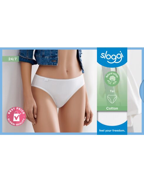24/7 Cotton Tai weißer, hochgeschnittener Slip