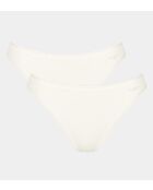 Set di 2 slip Go Tai a taglio alto in seta bianca