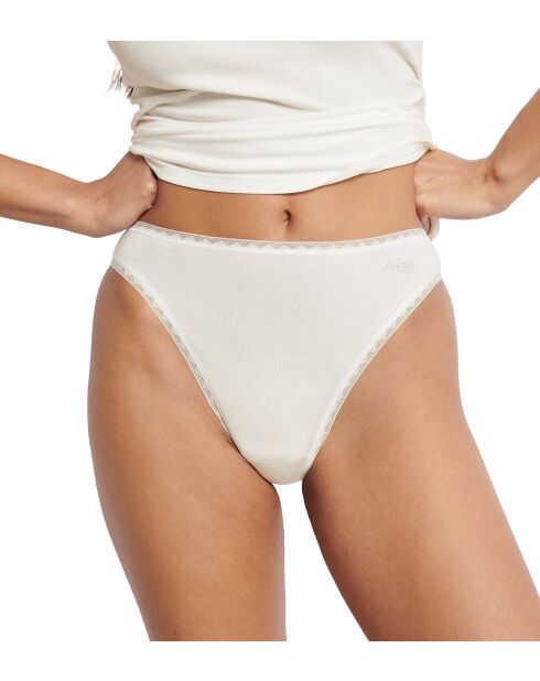 Set di 2 slip Go Tai a taglio alto in seta bianca