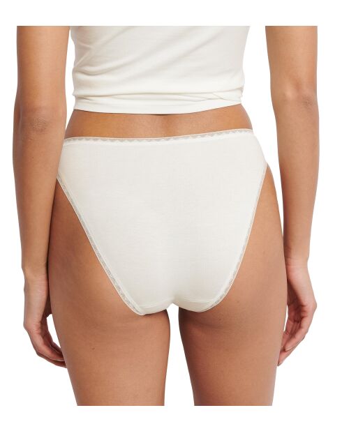 Set di 2 slip Go Tai a taglio alto in seta bianca