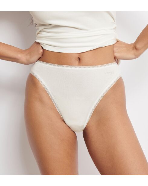 Set di 2 slip Go Tai a taglio alto in seta bianca