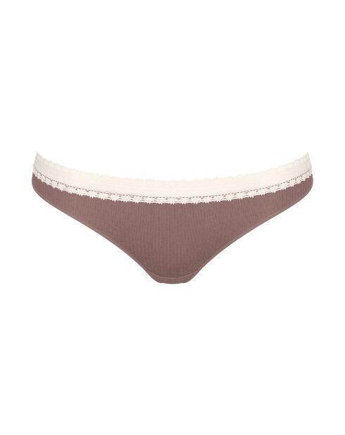 Set di 2 slip Go Ribbed R Brazil color crema/marrone con glassa