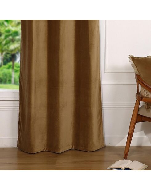 Fluweel fluwelen lusgordijn van velours camelkatoen - 135x260 cm