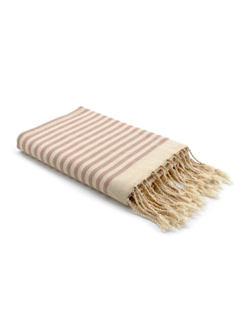 Hossegor Fouta aus Baumwolle, Größe XXL, puderrosa, 200 x 200 cm