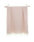 Hossegor Fouta aus Baumwolle, Größe XXL, puderrosa, 200 x 200 cm