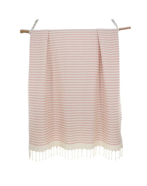 Hossegor Fouta aus Baumwolle, Größe XXL, puderrosa, 200 x 200 cm