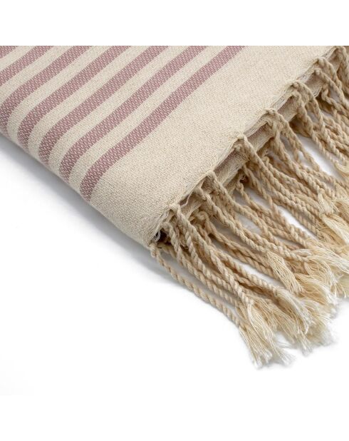 Hossegor Fouta aus Baumwolle, Größe XXL, puderrosa, 200 x 200 cm