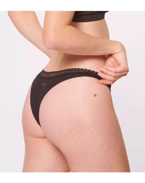 Set di 2 slip neri Go Ribbed H Brazil