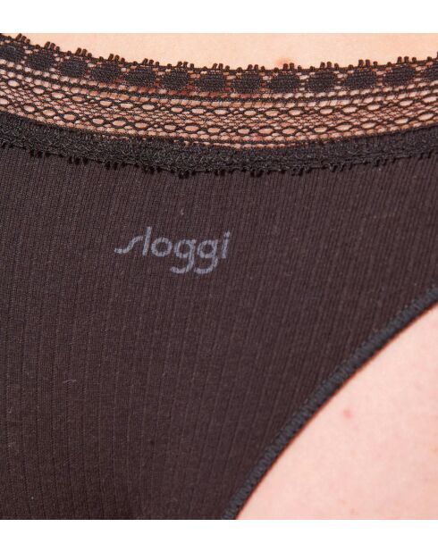 Set di 2 slip neri Go Ribbed H Brazil