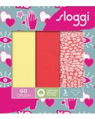 Set aus 3 Go Crush Mini-Slips in leuchtendem Koralle/Gelb/Korallenrot und Weiß