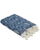 Luipaardblauwe katoenen jacquard fouta - 100x200 cm