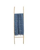 Luipaardblauwe katoenen jacquard fouta - 100x200 cm