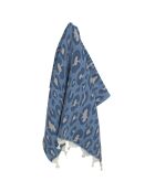 Luipaardblauwe katoenen jacquard fouta - 100x200 cm