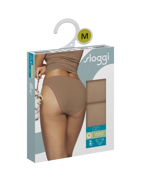 Set di 2 nostalgici slip scollati Go H Tai marroni