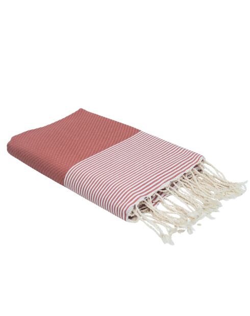 Fouta aus Baumwolle aus Ibiza-Ton rosa - 100x200 cm