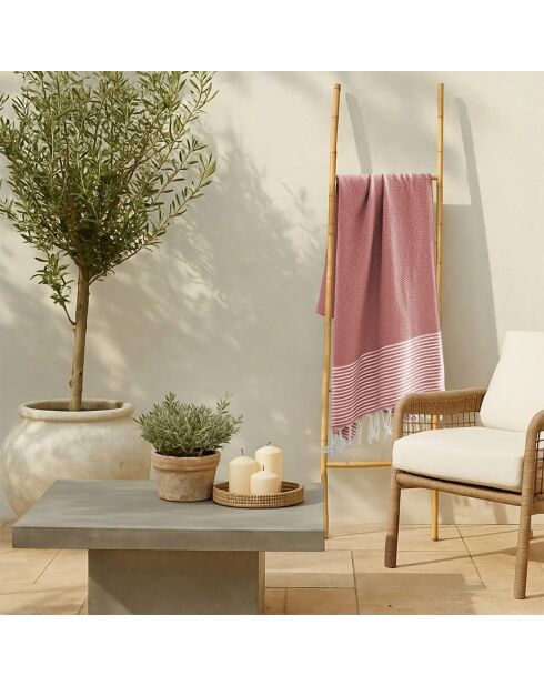 Fouta aus Baumwolle aus Ibiza-Ton rosa - 100x200 cm