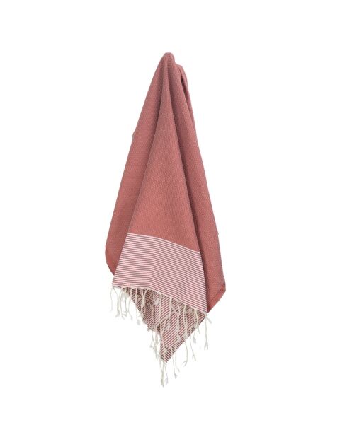 Fouta aus Baumwolle aus Ibiza-Ton rosa - 100x200 cm