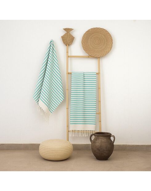 Hossegor Fouta Ente aus Baumwolle grün - 100x200 cm